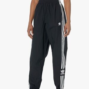 Adidas Black Track Pants with White Stripes
